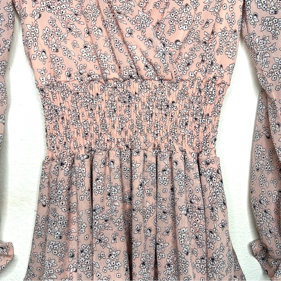 LULUS Room To Bloom Light Pink Floral Print Long Sleeve Mini Dress Size XS - Picture 6 of 12